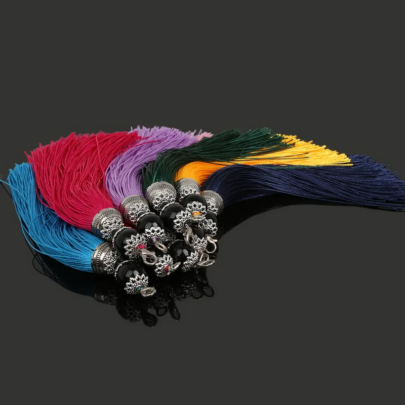 Wholesale Many Colors Silk Tassel Acrylic Beads Cap Charm for Bag Jewelry Findings Making Necklace Bracelet Mob Straps Keychain | Украшения