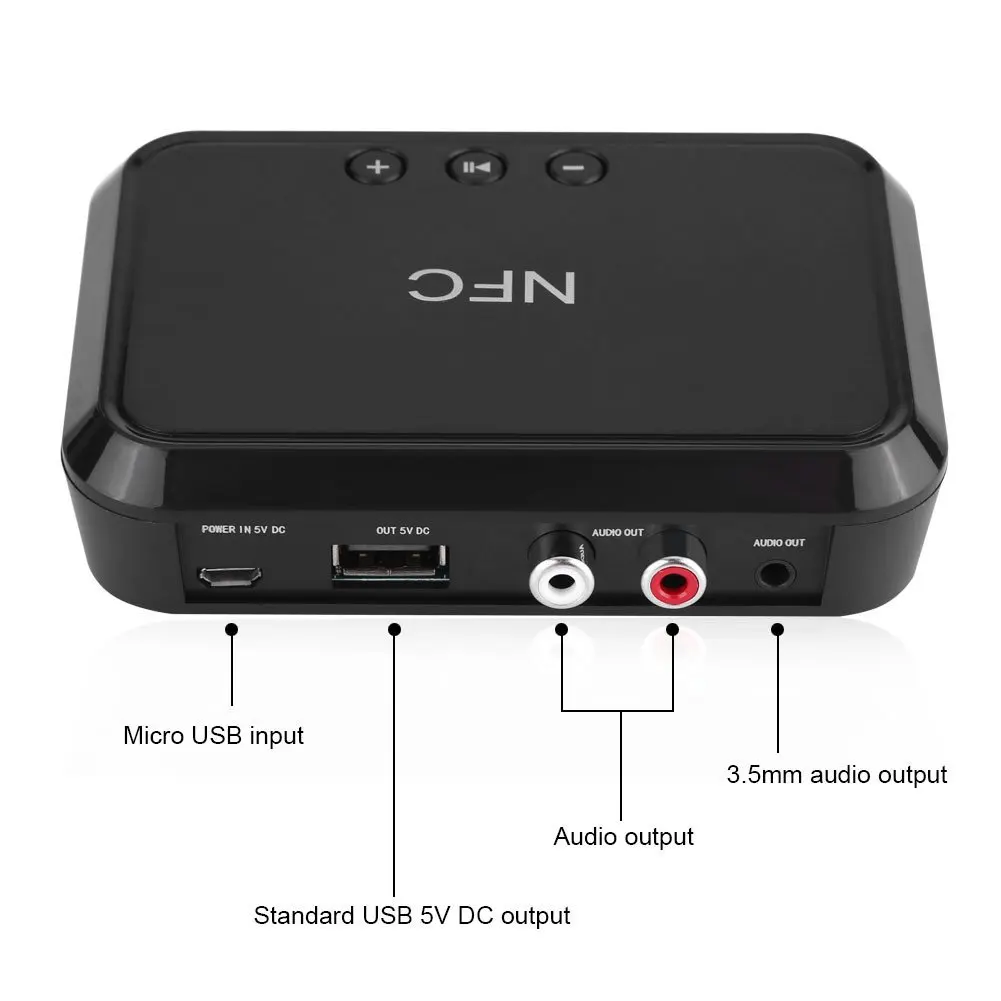 Bluetooth аудиоприемник VIKEFON с поддержкой NFC Hi Fi стереозвука беспроводной адаптер 3 5