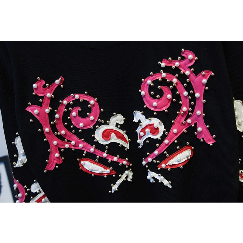 2020 эластичный пояс Жемчуг Карманы o образным вырезом новый женский костюм