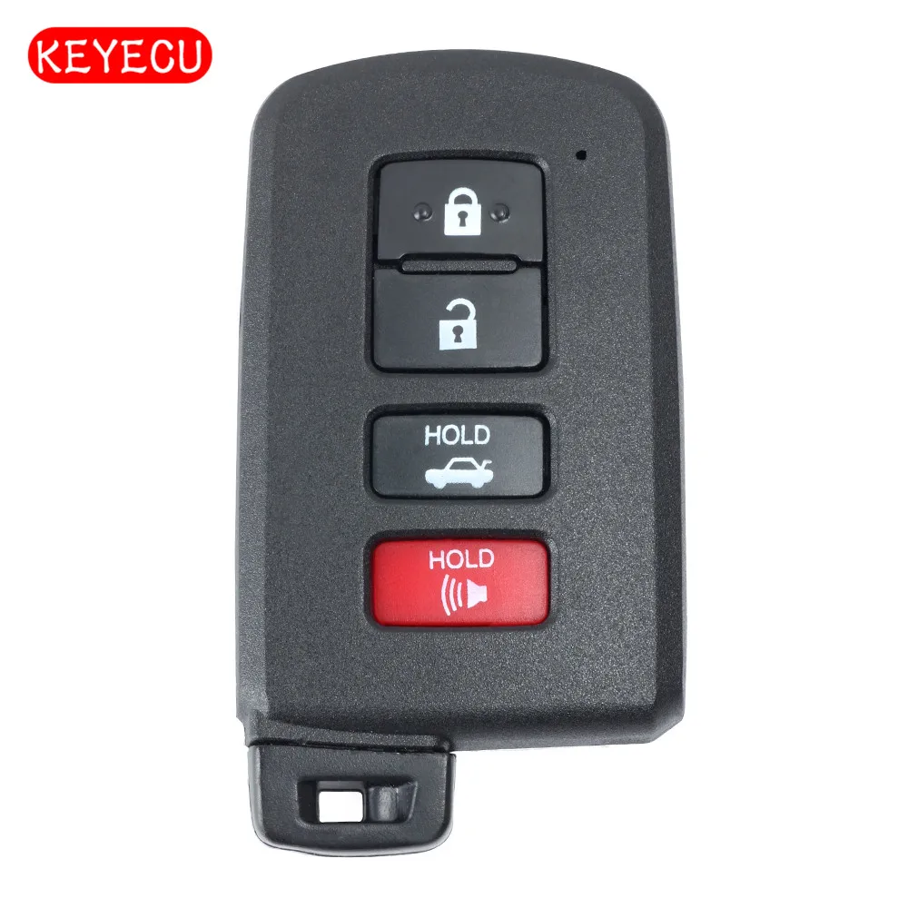 Keyecu умный дистанционный чехол для ключа автомобиля Fob 4 кнопки Toyota Prius C Land Cruiser Tacoma