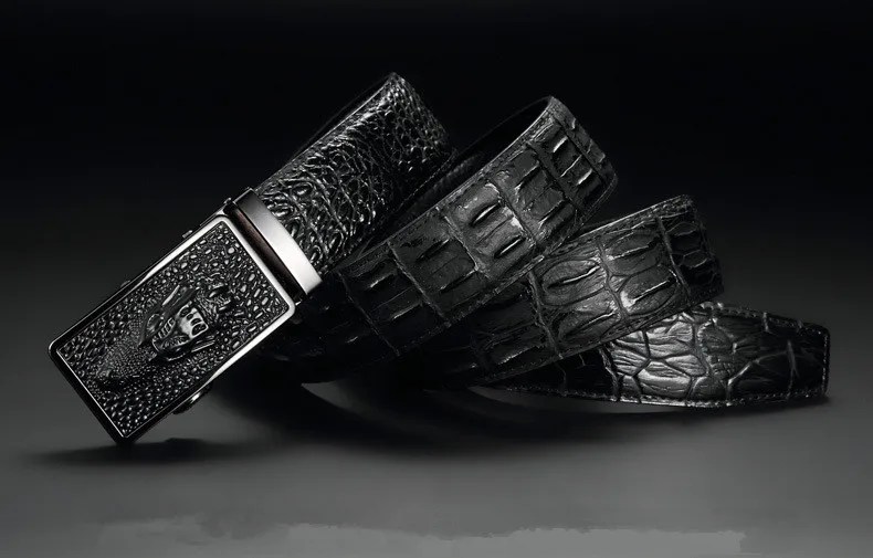 

New men's belt wide belt Black Alligator belt Ceinture homme Luxury brands Men's leather belt Gold automatic buckle wholesale