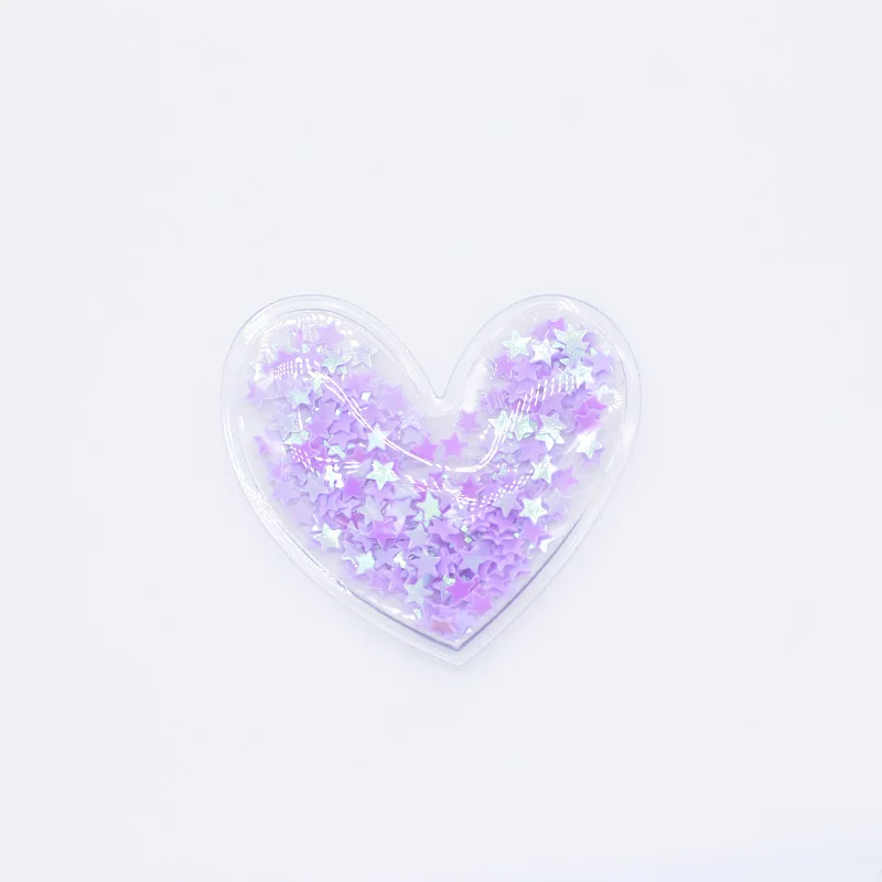Purple 50*45 мм наполнитель блестки аппликации сердце патчи для DIY одежды головные уборы торт Топпер заколки для волос Декор Аксессуары H05 - Цвет: Purple