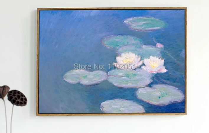Monet Водяные лилии картина впечатление Холст Искусство настенное художественное