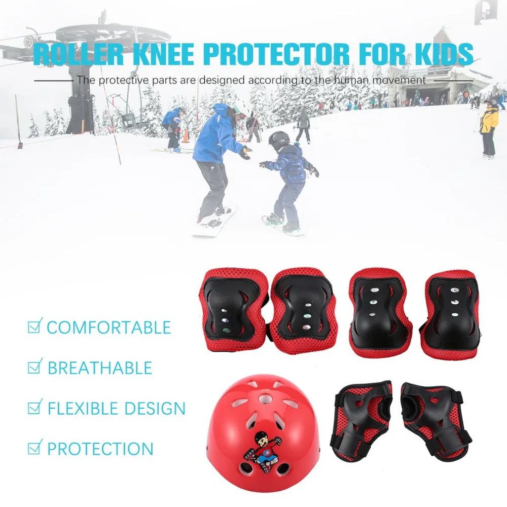 Регулируемый 7 шт. детский шлем для катания на роликах велосипедный колени