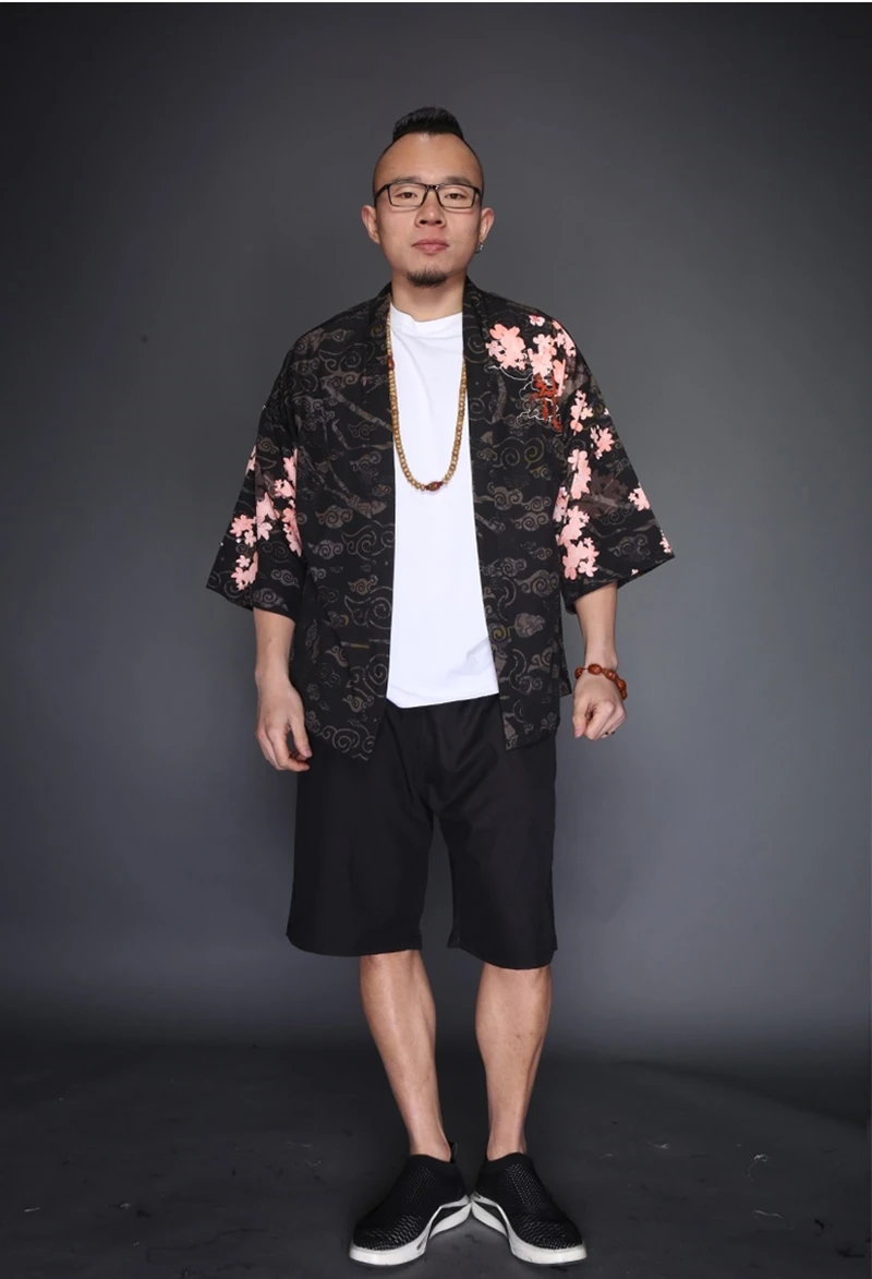 Yukata haori, мужское японское кимоно, кардиган, мужской костюм самурая, одежда, кимоно, куртка, мужское кимоно, рубашка yukata haori TZ2007