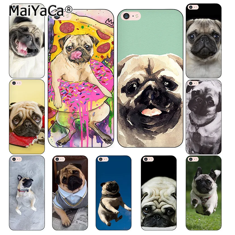 Laumans карман собака ТПУ чехол для iPhone 7 5 5S SE 6 6S 6/7/8 plus X смешной бульдог мопс узор