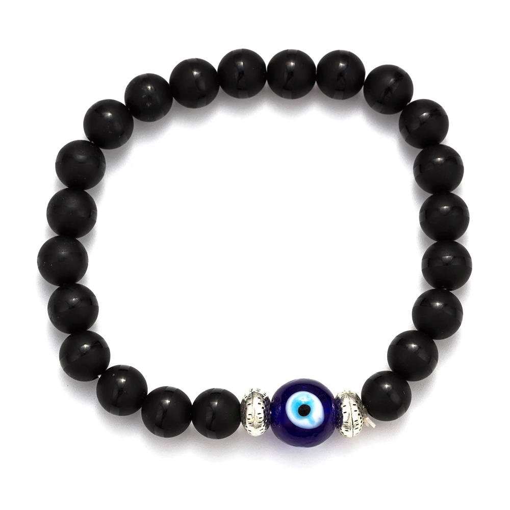 Lucky Eye браслет из бисера сглаза натуральный камень Йога Эластичный для женщин и