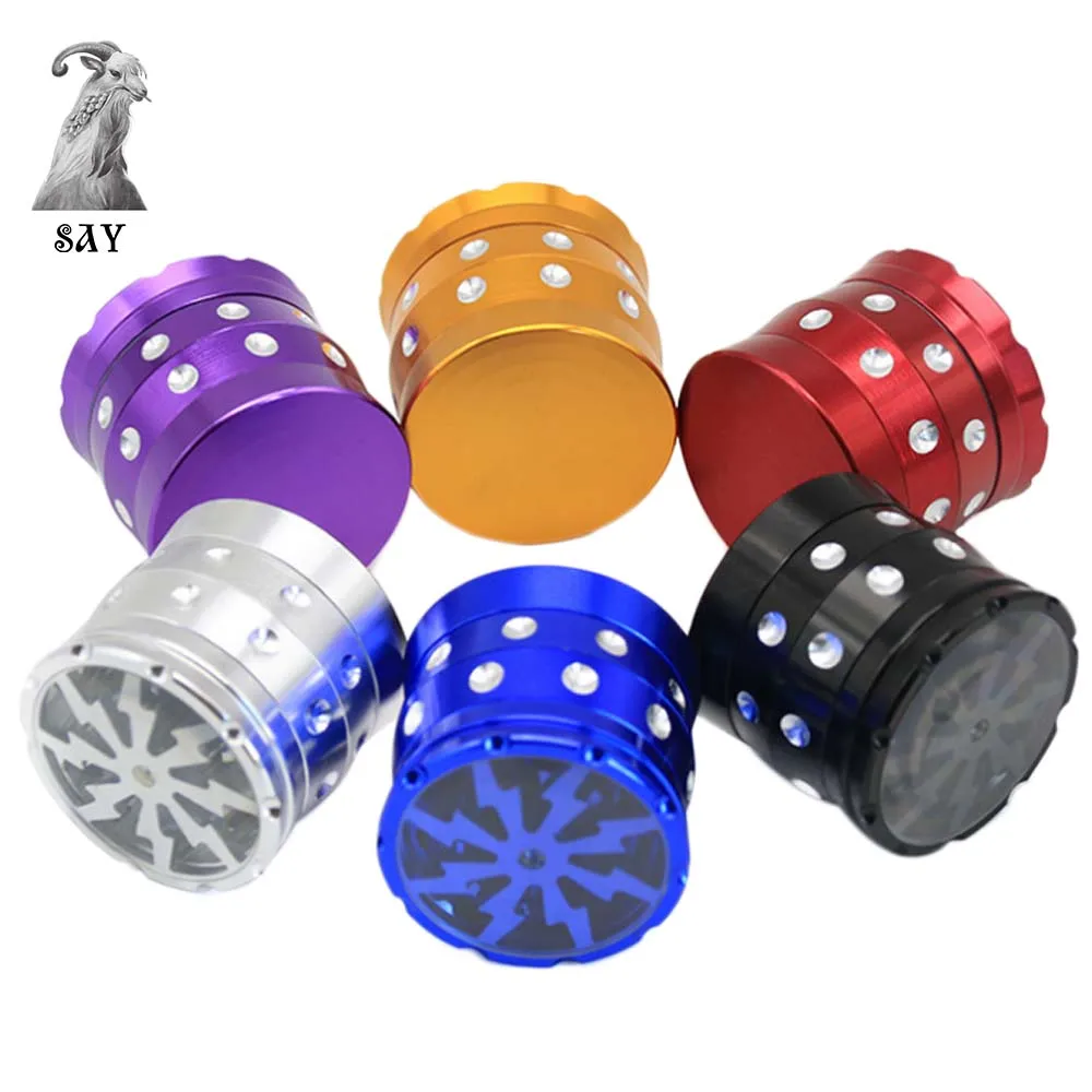 

SY Portable Aluminum Alloy Metal Grinder 4 Layers 50MM Herb Spice Herbal Smoking Crusher Hookah Pipe Tobacco Grinder