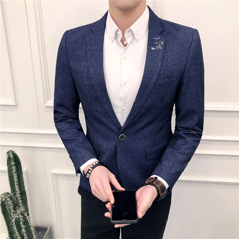 Бренд блейзер мужские повседневные тонкие блейзеры Весна 2018 Новое поступление