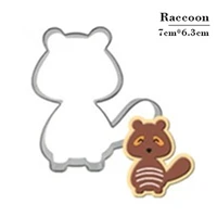 bear cutter cookie stamp raccoon plaster mould biscuit tools for kitchen stainless steel selling products online baking fondant