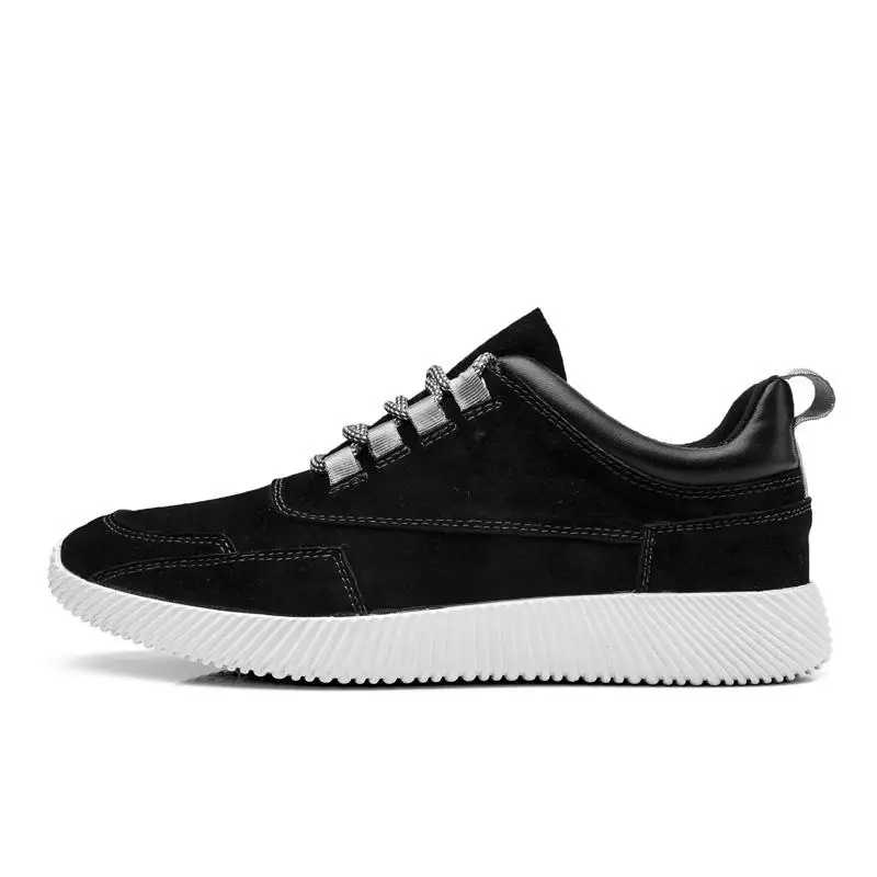 Fotwear, мужские кожаные кроссовки, повседневная обувь на шнуровке, легкая, удобная, универсальная - Цвет: Black