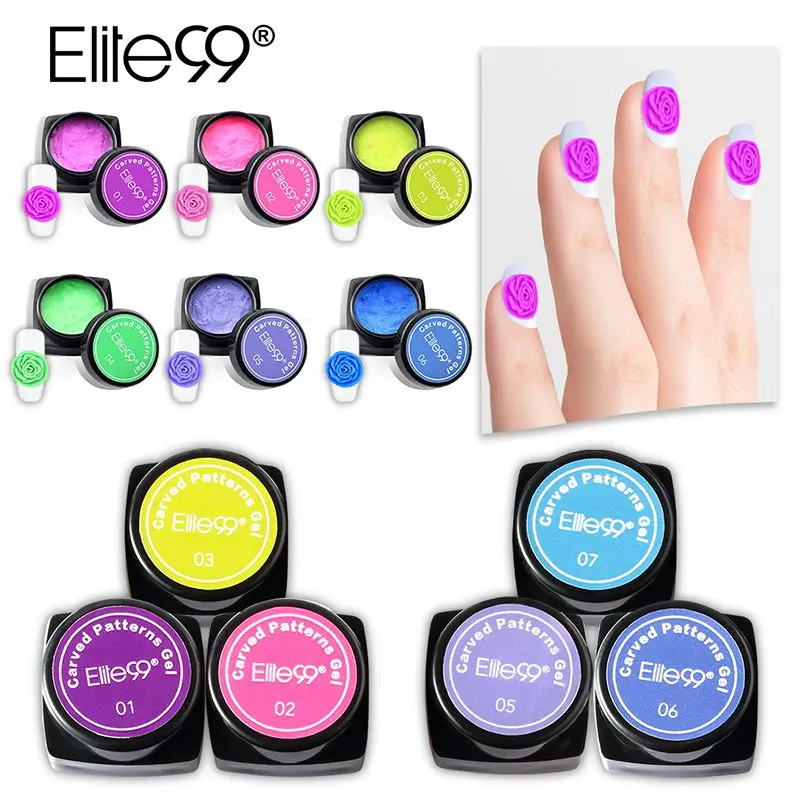 Elite99 3D Резные узоры Гель Soak Off УФ гель Nail Art моделирование Маникюр Украшение щетка