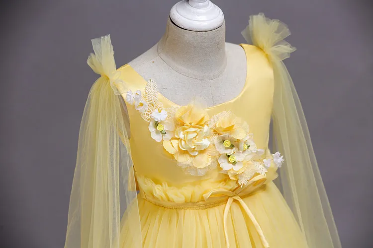 

2019 New Girls Dress Simulation Flowers Children's Dress Princess Dress In The Big Boy Flower Girl Performance Clothing