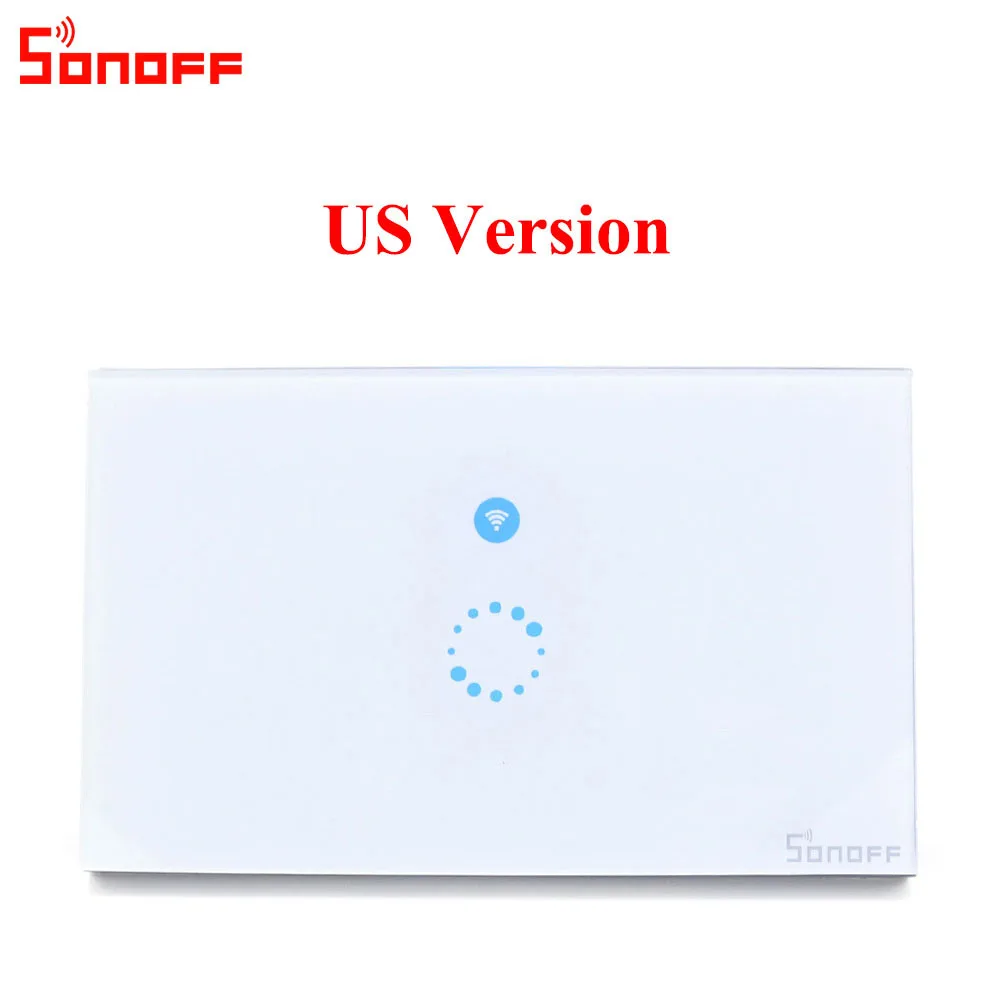 Itead Sonoff сенсорный настенный сенсорный выключатель для ЕС, США, Wi-Fi, 1 комплект, 1 способ, беспроводной дистанционный светильник, релейное приложение, управление, работа с Alexa Google Home - Комплект: US Version