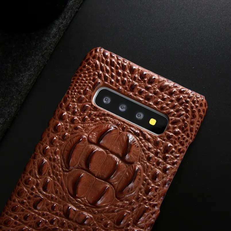 Чехлы для телефонов samsung Galaxy S10 Plus Funda подлинное покрытие для samsung Galaxy S10 чехол с узором головы крокодила чехлы из воловьей кожи