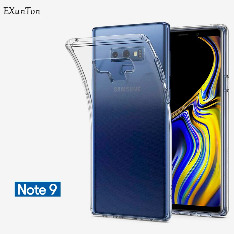 EXUNTON мягкий TPU чехол для samsung Galaxy Note 9 S8 S9Plus S7 крайняя крышка A6 A8 плюс J4 J6 J8 2018 A3 A5 A7
