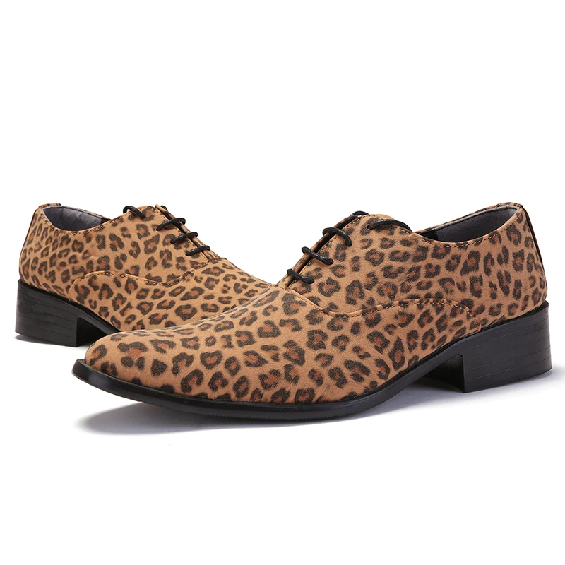 Misalwa Роскошные итальянские Брендовые мужские леопардовые замшевые кожаные