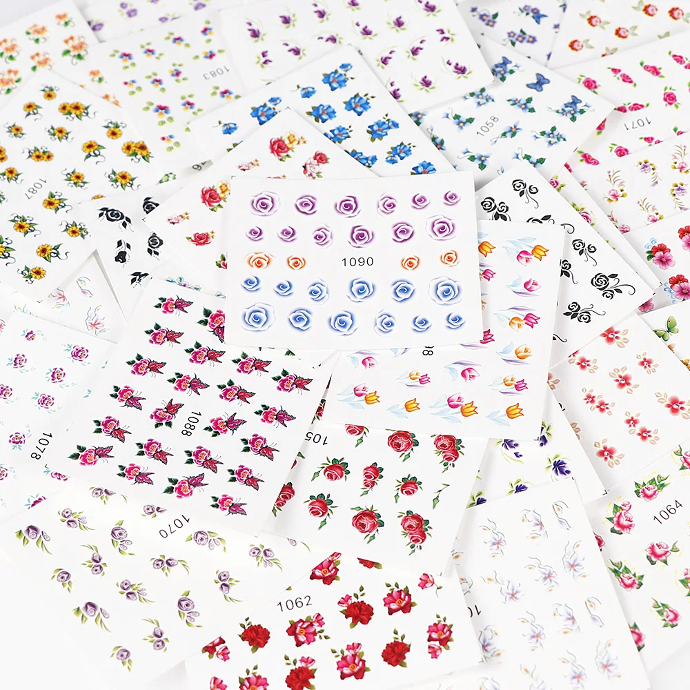 

40 Sheets Water Transfer Nail Sticker Colorful Small Flower Series Nail Sticker DIY Decoration For Beauty Nail Tool