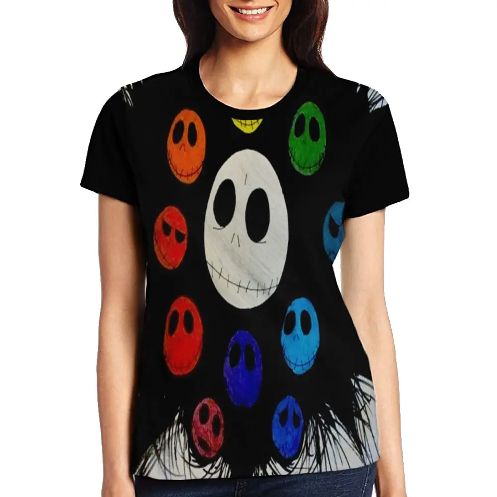 SAMCUSTOM хит Кошмар перед Рождеством Женская футболка с коротким рукавом женская 3D