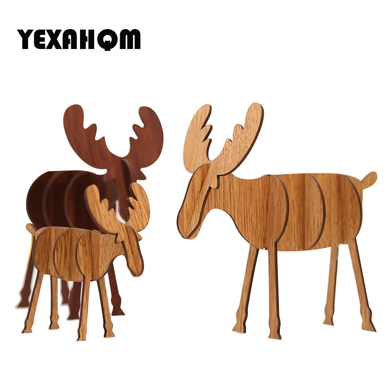YEXAHQM 3D деревянные игрушки головоломка для детей Высокое качество Nordic Стиль олень