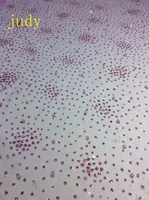 stock 5yardsbag hl334 purple powder mixed with speckled powder mesh and beads used for wedding dress fashion stage fabric
