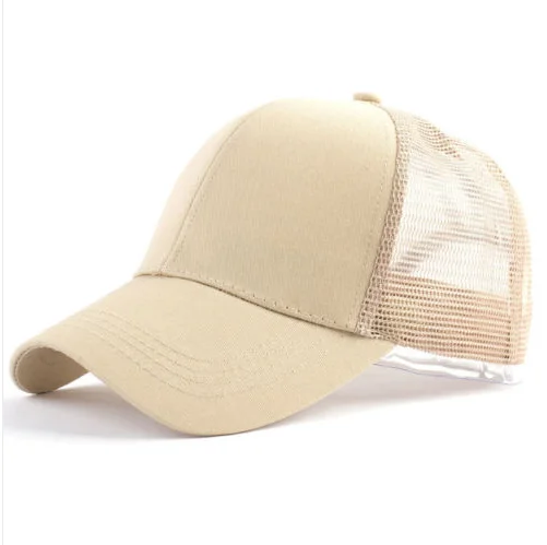 Хаки Новая Женская бейсбольная кепка с хвостиком Snapback летняя уличная спортивная сетчатая Шапка черного, белого, серого, розового цвета - Цвет: Хаки