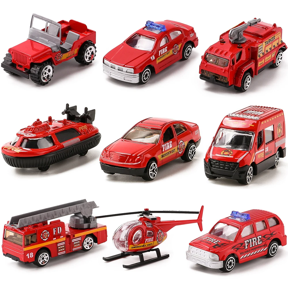 Модель Car1: 64 серия пожаротушения Литые металлические игрушечные машинки набор из