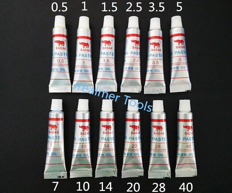 12pcs Assorted Diamond Polishing Lapping Paste Compound Syringes 0.5 ~40 Micron Glass Metal Grinding Polishing AbrasIve Tools