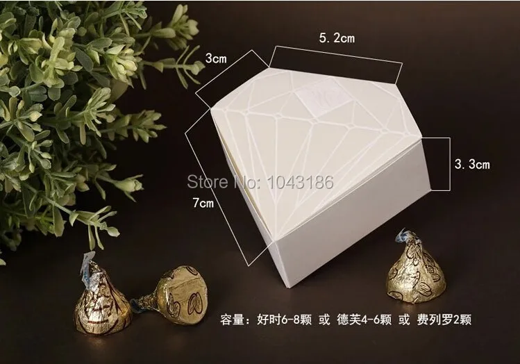 100 шт. бумажные свадебные сувениры коробки для конфет в форме алмаза коробка
