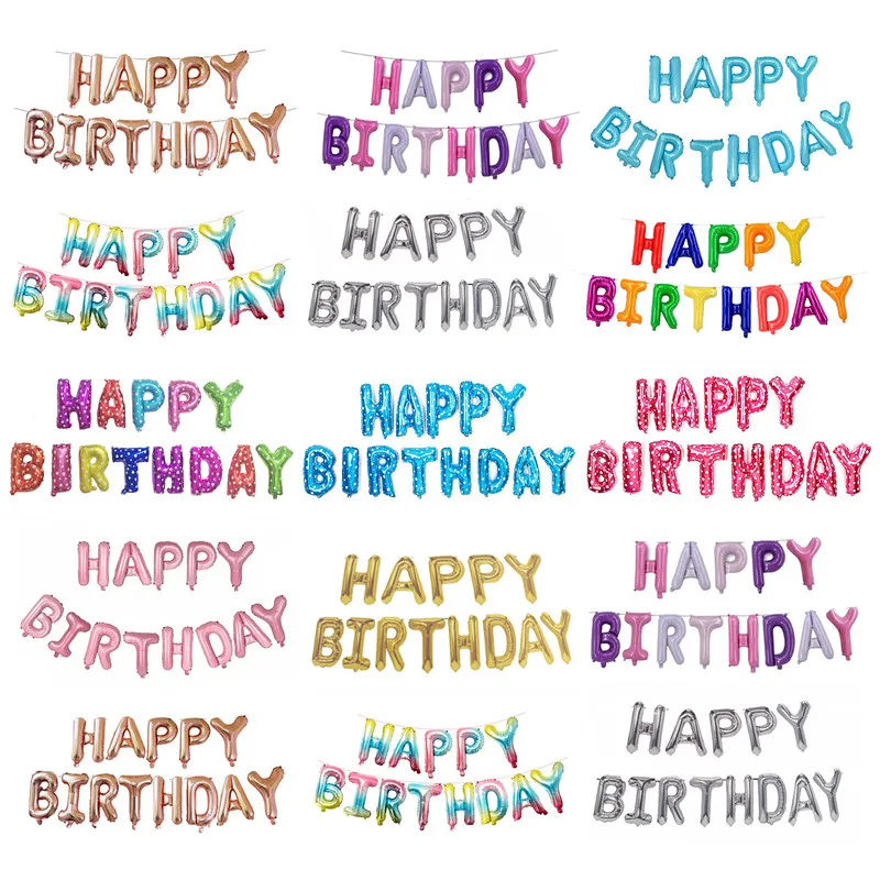 Надпись ко дню рождения розовые золотые фольгированные воздушные шары баннеры