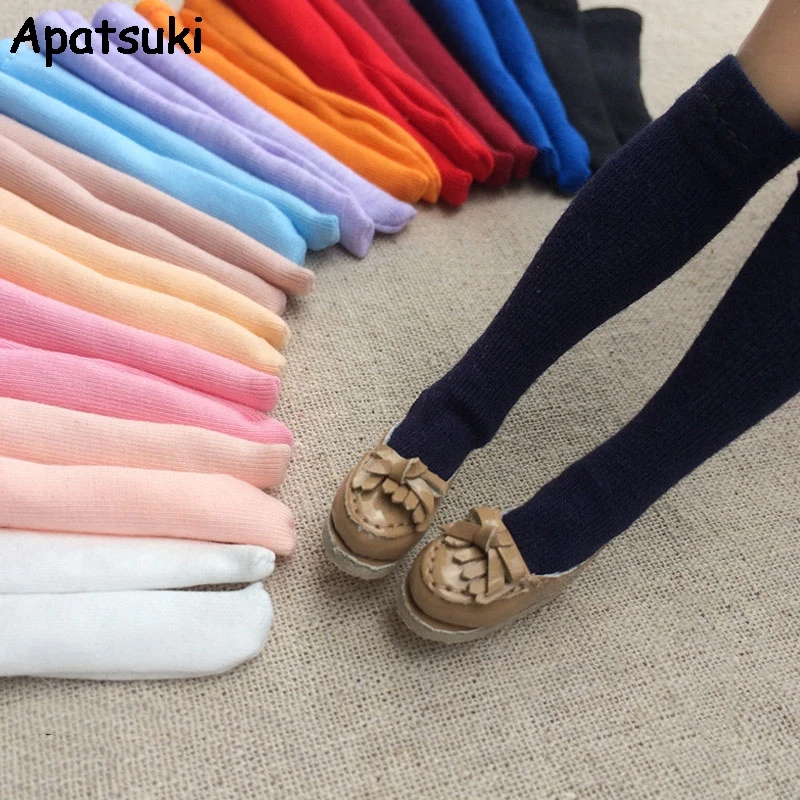 5pairs/lot Pure Color Stockings for Blythe Doll Middle Tube Sock For Barbie 1:6 Long Socks Momoko 1/6 Accessories | Игрушки и хобби