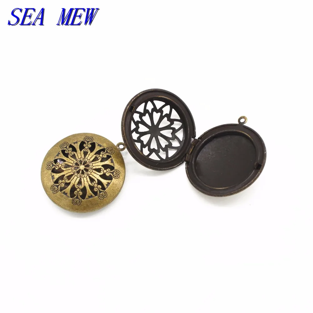 SEA MEW 10 шт 32 мм винтажный металлический сплав античная бронза Круглые цветы резной