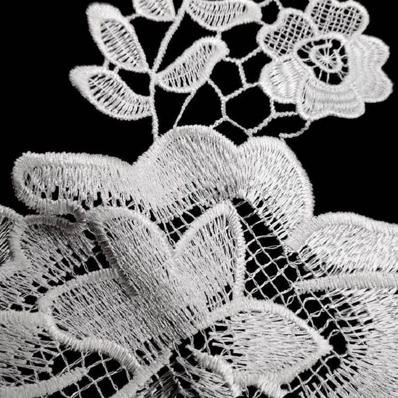 2 шт. черно-белое кружевное платье из тонкой ткани с аппликацией и отделкой сделай