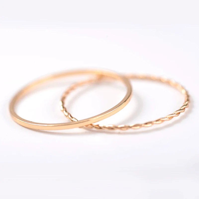 2 шт./компл. женское кольцо с простым скрученным геометрическим рисунком