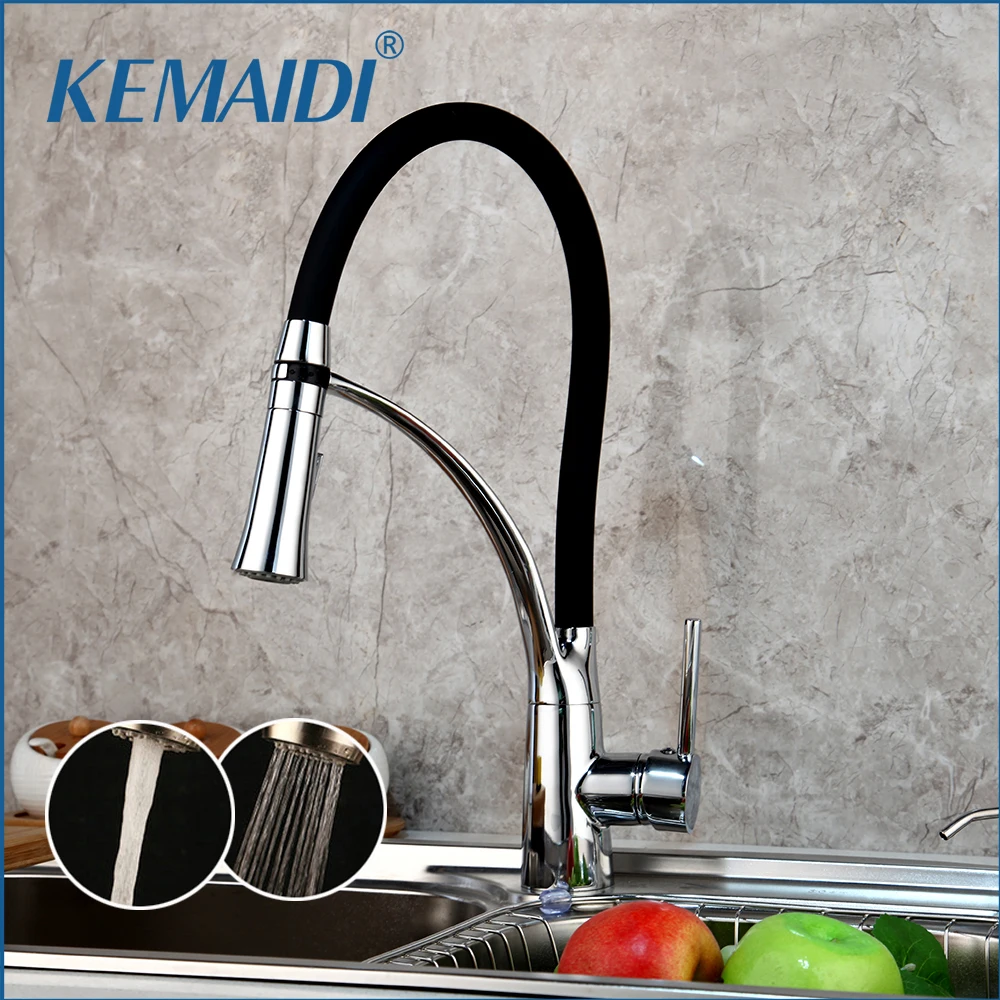 Смеситель KEMAIDI для кухни однотонный латунный СВЕТОДИОДНЫЙ хромированный кран с