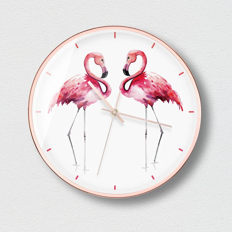 The pink birds house decoration modern fashion clock silent of scan the handle metal frame should be use bedroom and livingO6 | Дом и сад