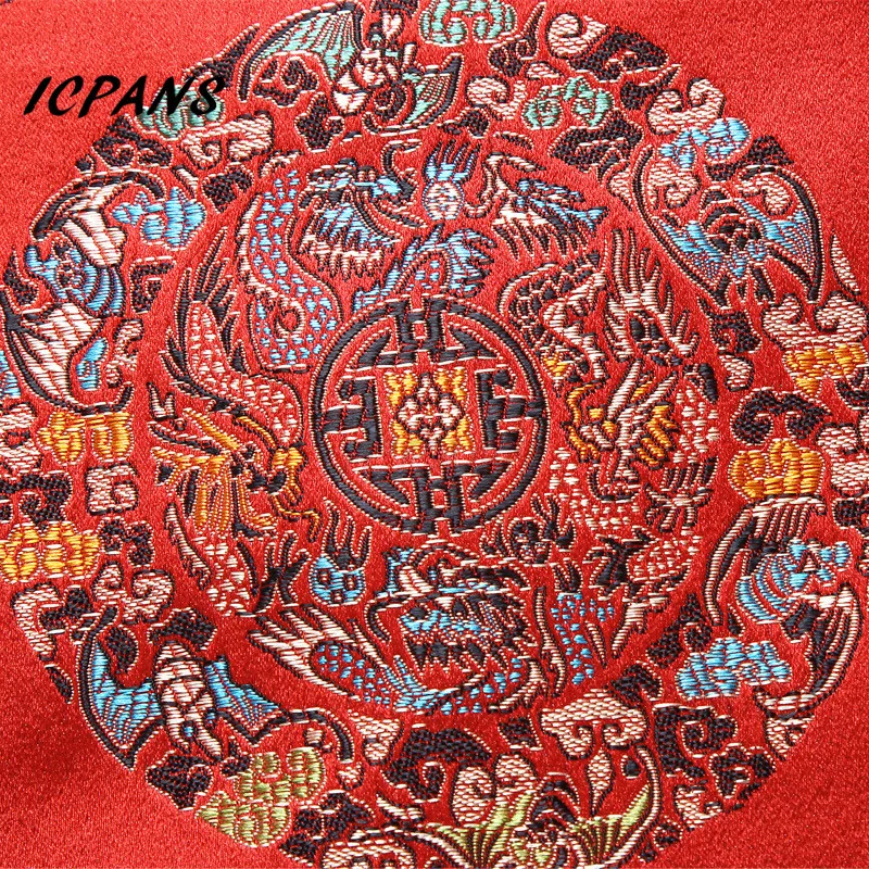 ICPANS красный шелковая куртка мужская традиционная китайская одежда для мужчин дракон Тан костюм мужчины китайские Топы красная куртка свадебная куртка