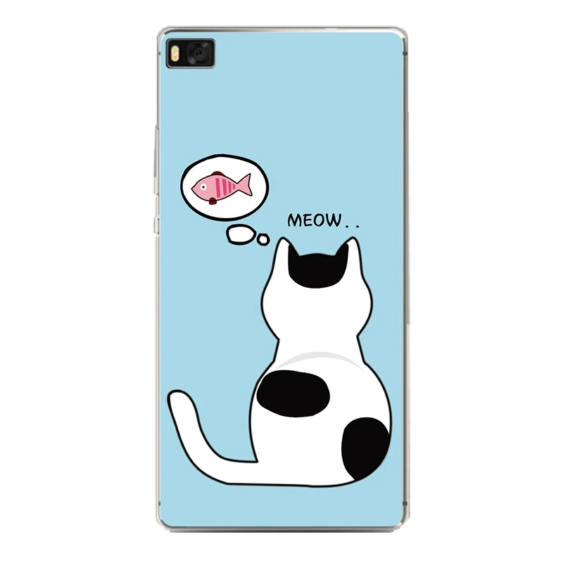Cartoon Cat Soft Clear TPU Phone Case For huawei P10plus P8 P9lite honor 3c 4c 6a 7 8 9 5c Coque Cute Dog Cover Free Shipping | Мобильные