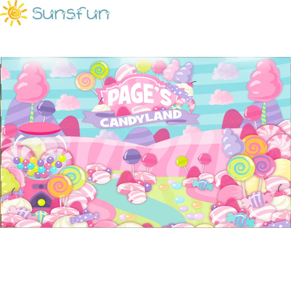 Sunsfun конфеты бар фон кексы пончики мороженое путь десерт Страна Чудес фото