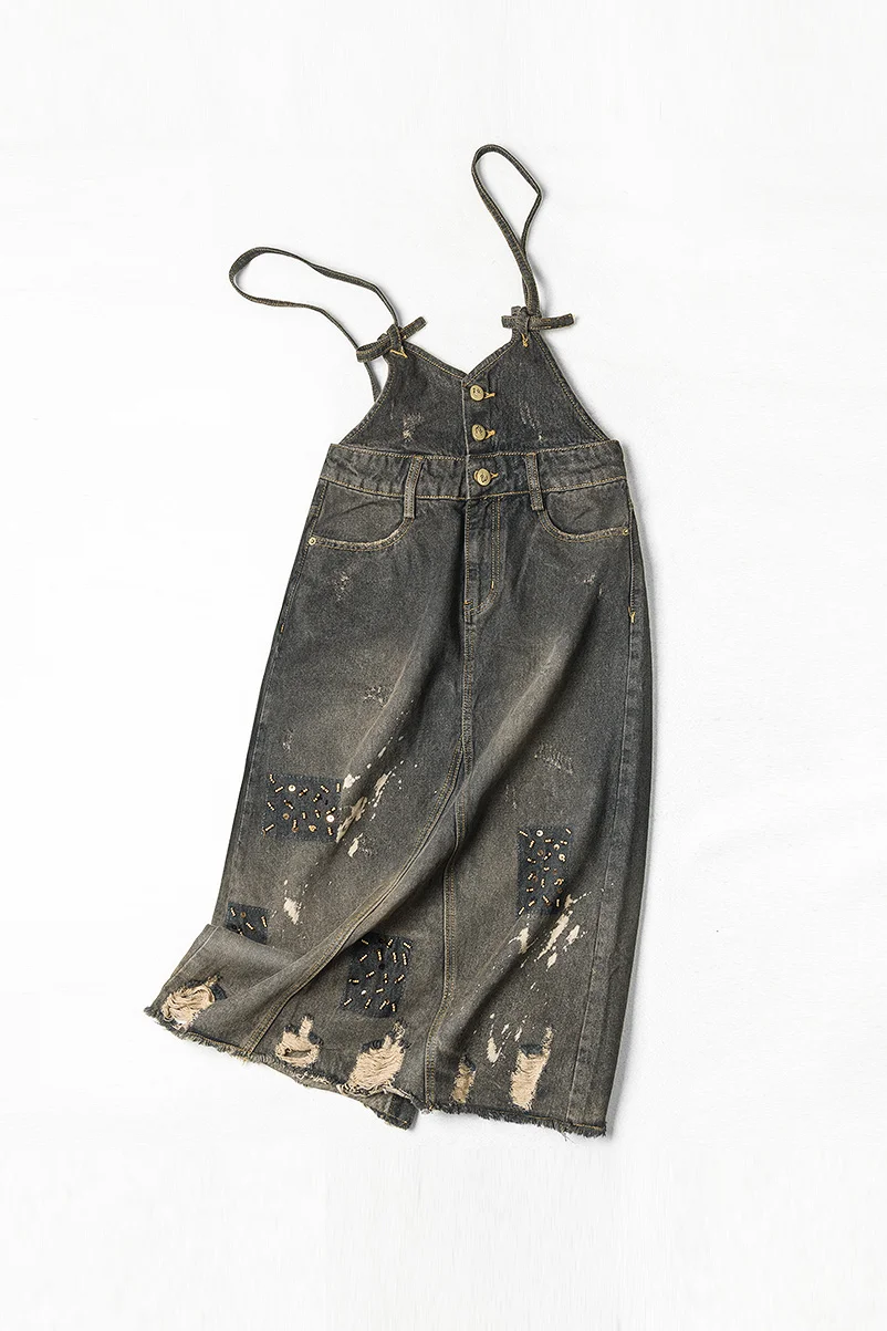 

Summer Fall Fashion Womens Beading Embroidery Sequin Bow Ripped Tassel Denim Skirt , Female Women Painted Hole Jeans Skirts