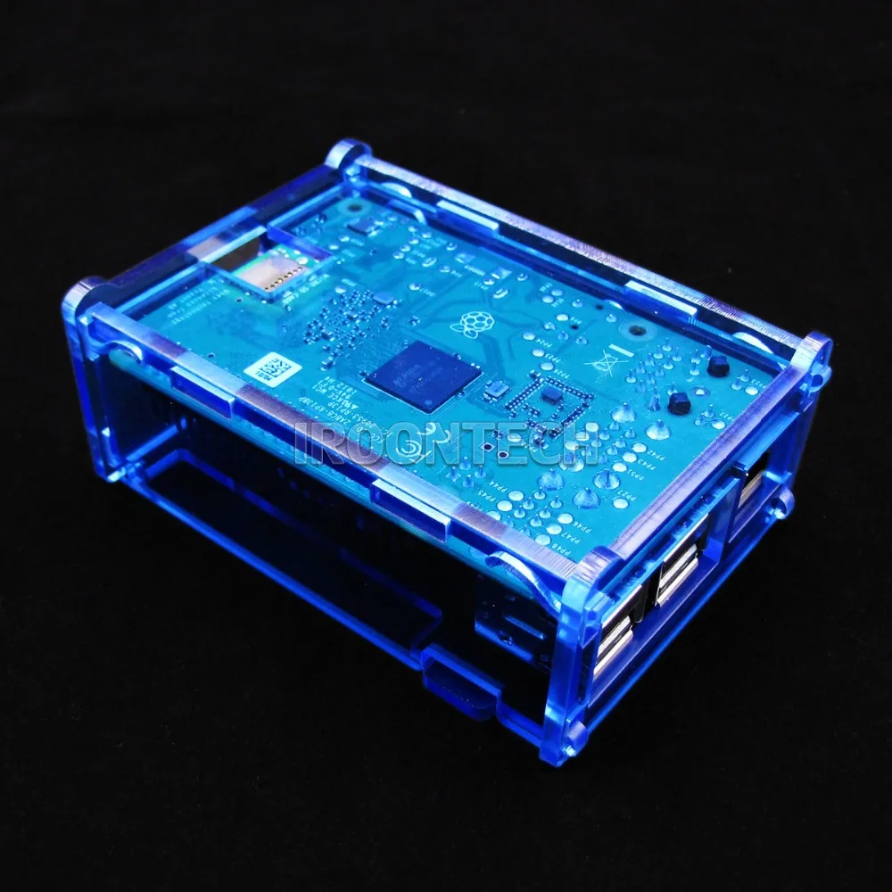Чехол C2: Raspberry PI 3 Модель B синий прозрачный акриловый чехол Корпус коробки для 2 и +