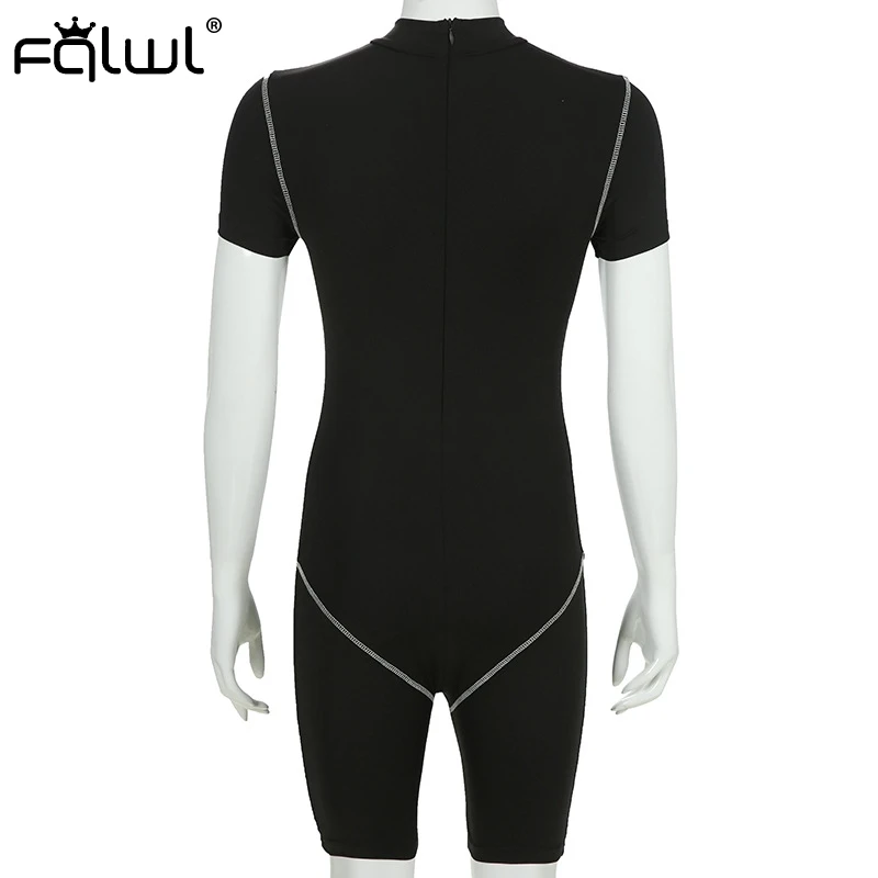 FQLWL Уличная Сексуальная Bodycon Короткий комбинезон для женщин игровая одежда черный фитнес тощий Байкер Летний комбинезон женский s комбинезон женский