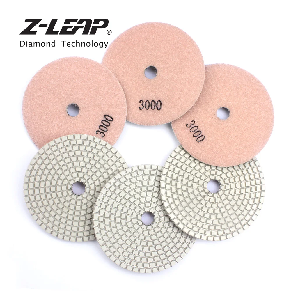 Z-LEAP 4 дюйма 6 шт. Алмазные полировальные колодки смолы Бонд 100 мм мраморные диски