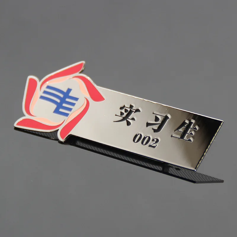 Можно настроить имя значка зеленый дешевый посеребренный значок булавка