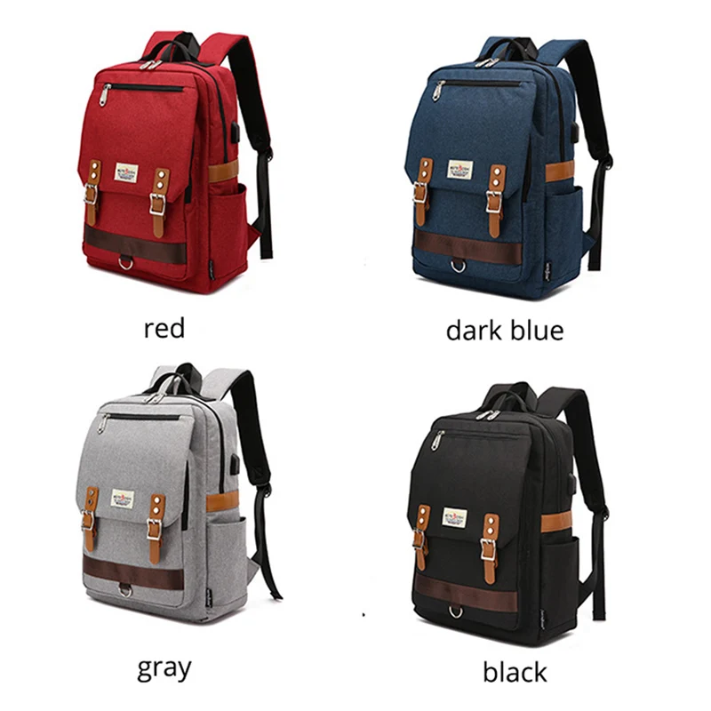 

15.6 Inch Laptop Backpack Men Vintage Oxford Backpack Women School Bag Student Travel Bag Female Backpacks for Teenage Girls