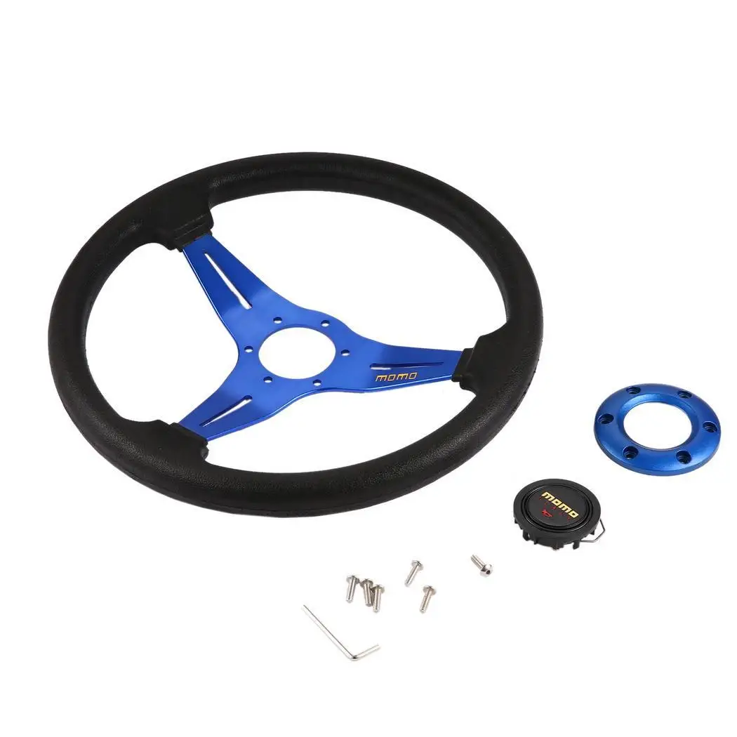 Steering BLUE/RED Blue Red Bolts Racing 350mm steel from for Made PVC inch 13 Drifting durability 6 35cm Wheel Sports 8 | Автомобили и