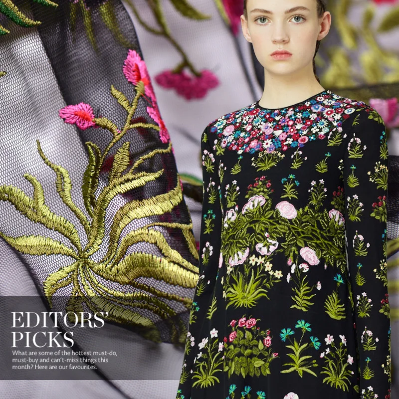 

Heavy mesh yarn embroidered lace fabric dress clothing DIY lace fabrics wholesale high quality lace cloth
