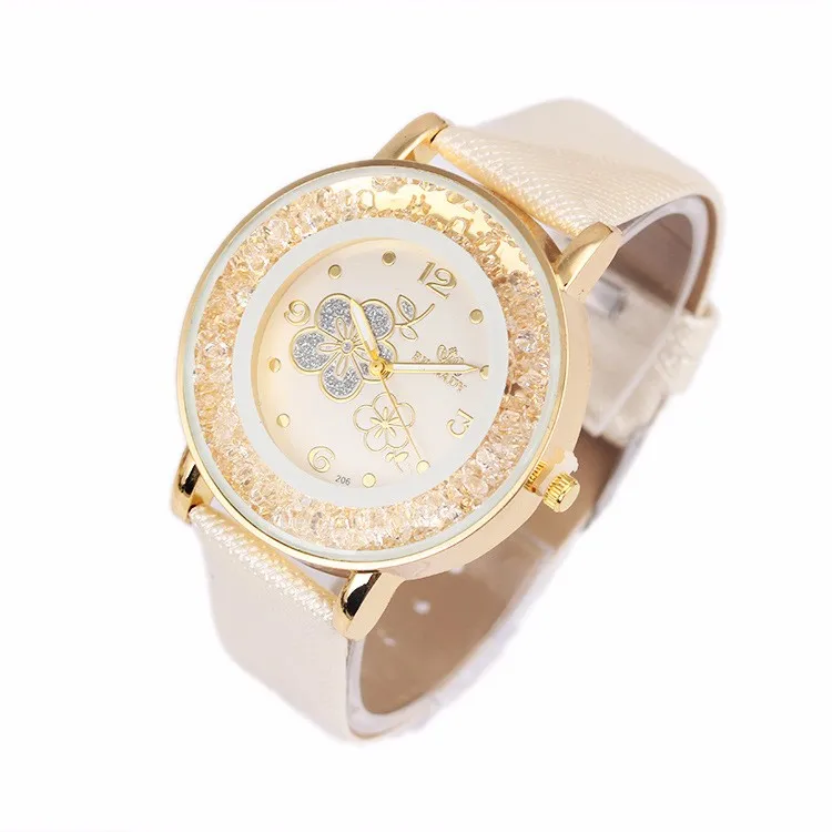 2016 мужские и женские Лидирующий бренд кварцевые часы с цветком желе циферблат