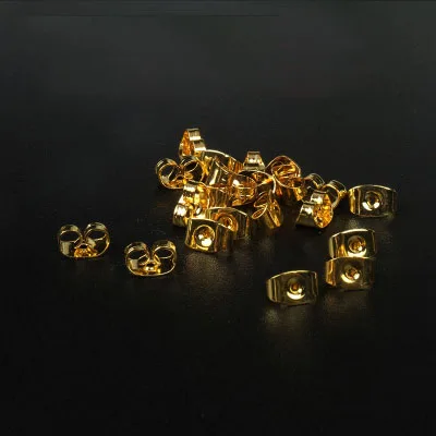gold butterfly 100 шт./лот, резиновые Прозрачные Серьги, задняя пробка, силиконовые круглые серьги, задняя пробка, пули, бабочки, задняя пробка - Цвет: gold butterfly
