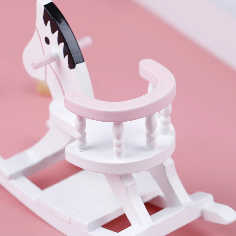 Миниатюрный белый деревянный кукольный домик кресло качалка детская комната